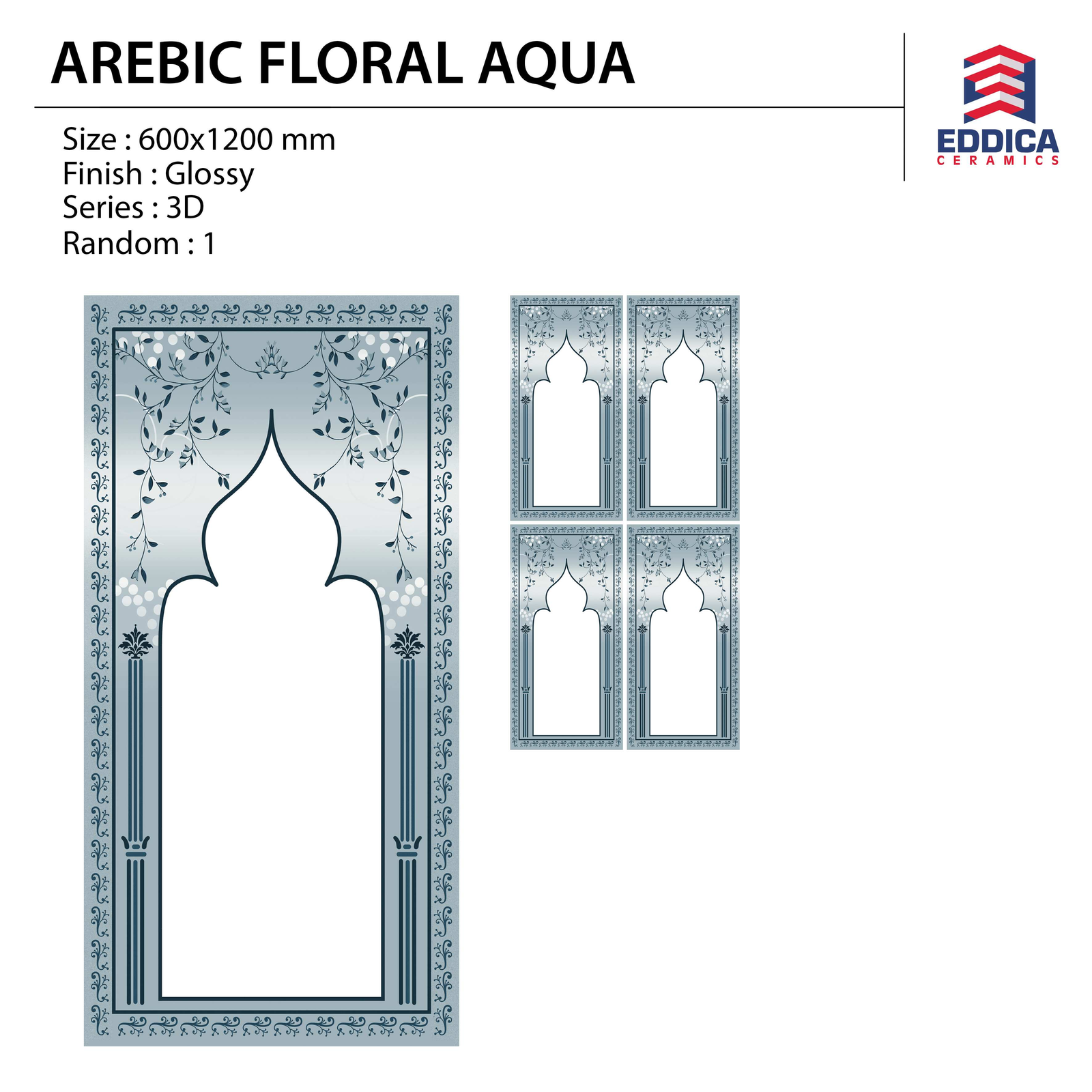 AREBIC FLORAL AQUA